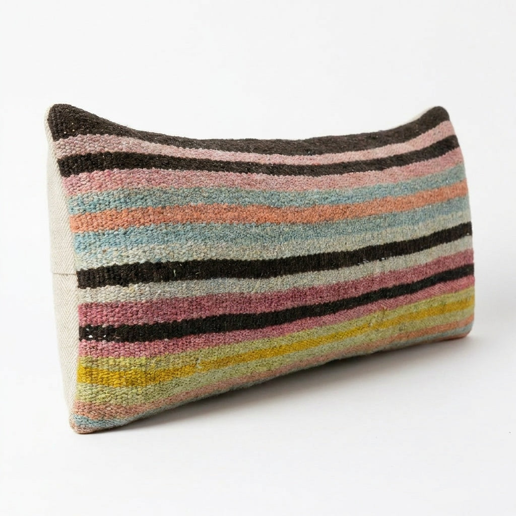 Turkish Kilim Pillow Cover 9'' x 22''