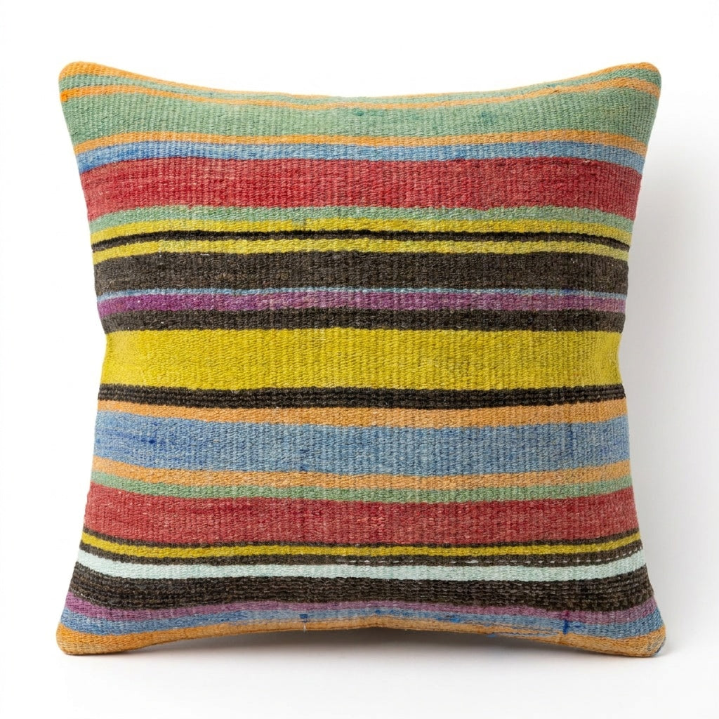 Turkish Kilim Pillow Cover 16'' x 16''