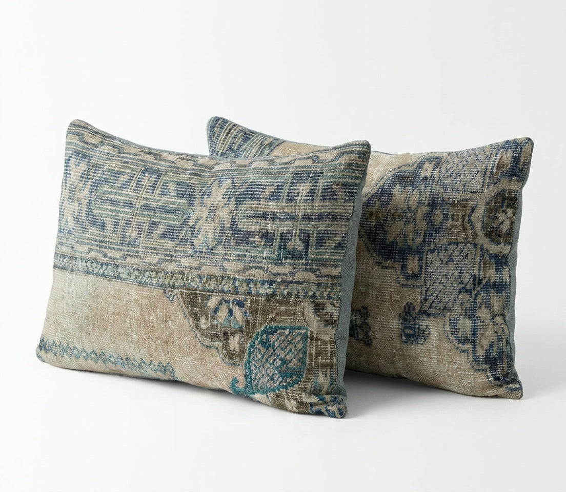 Rug Pillow Cover Set of 2 | 16'' x 24'' - Left