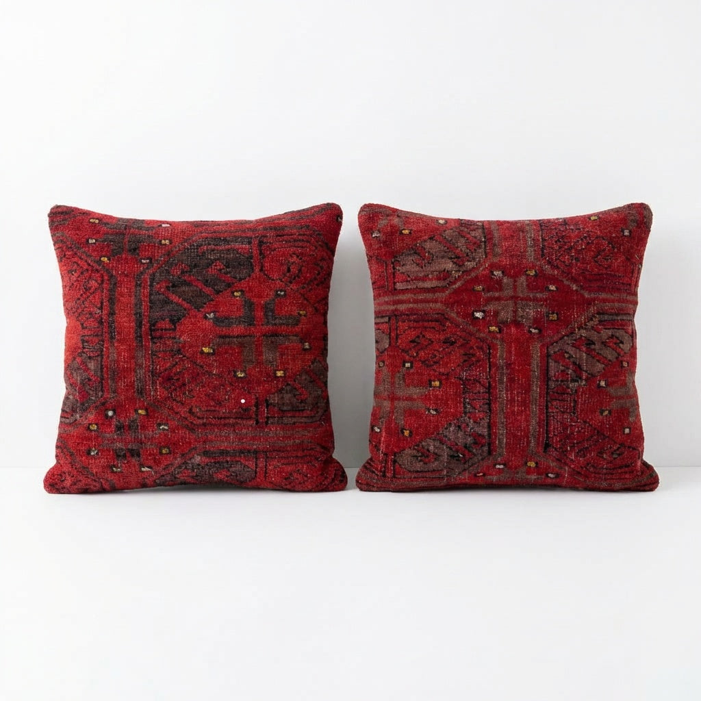 Rug Pillow Cover Set of 2 | 15'' x 15'' - Main