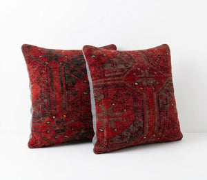 Rug Pillow Cover Set of 2 | 15'' x 15'' - Right