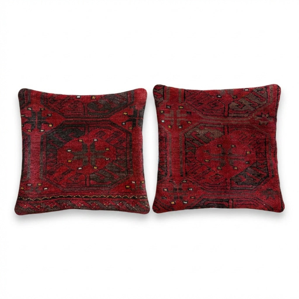 Rug Pillow Cover Set of 2 | 15'' x 15'' - Main