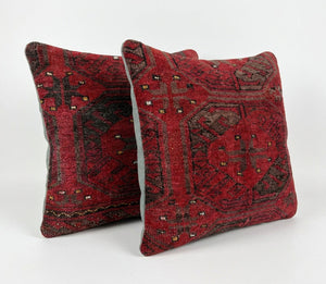Rug Pillow Cover Set of 2 | 15'' x 15'' - Right