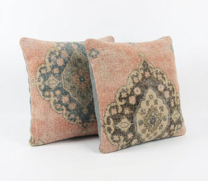 Rug Pillow Cover Set of 2 | 24'' x 24'' - Right