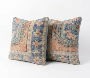 Rug Pillow Cover Set of 2 | 24'' x 24'' - Left