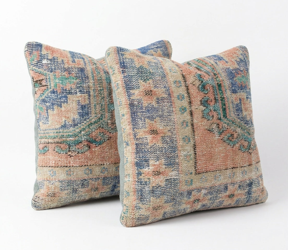 Rug Pillow Cover Set of 2 | 24'' x 24'' - Right