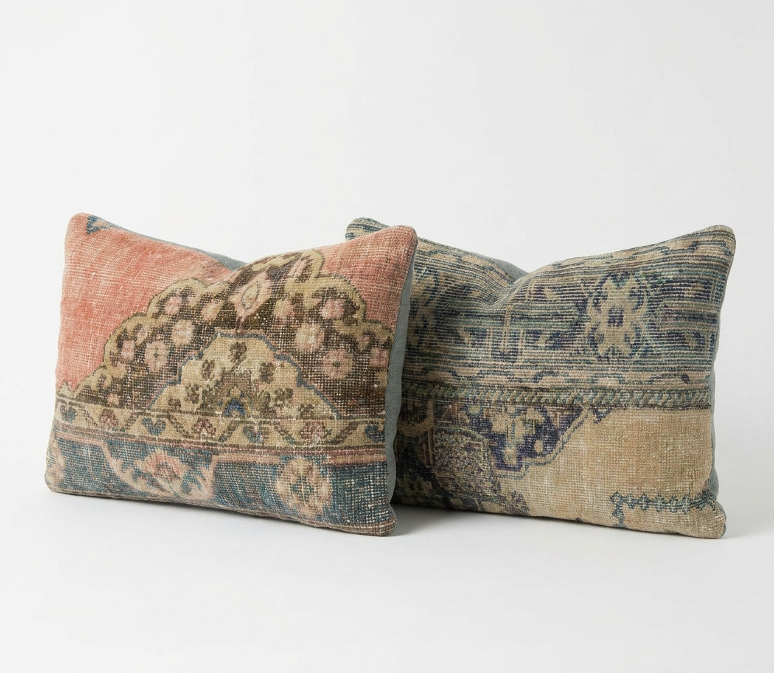 Rug Pillow Cover Set of 2 | 16'' x 24'' - Left