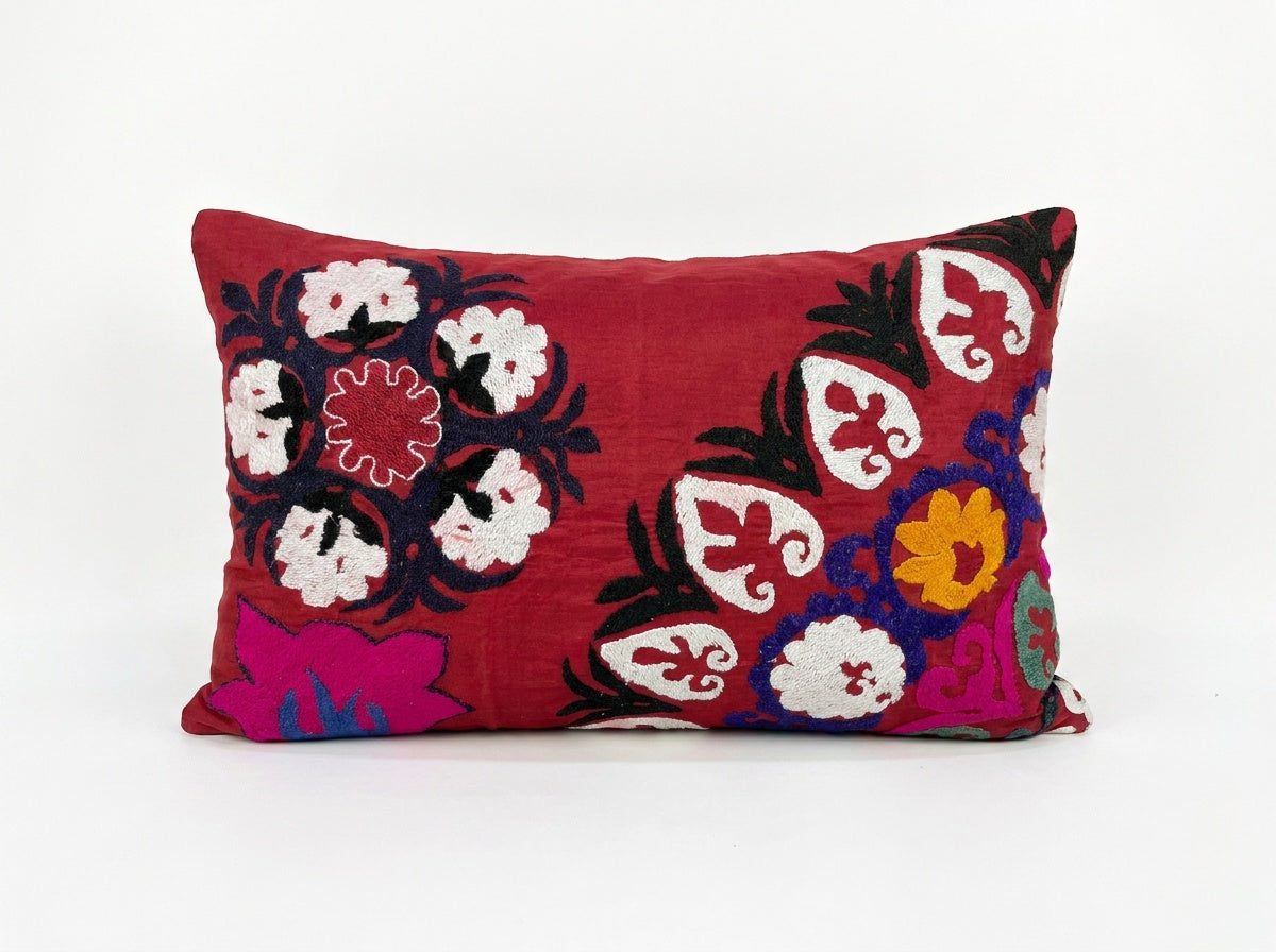 Uzbek Suzani Pillow Cover 20'' x 28''