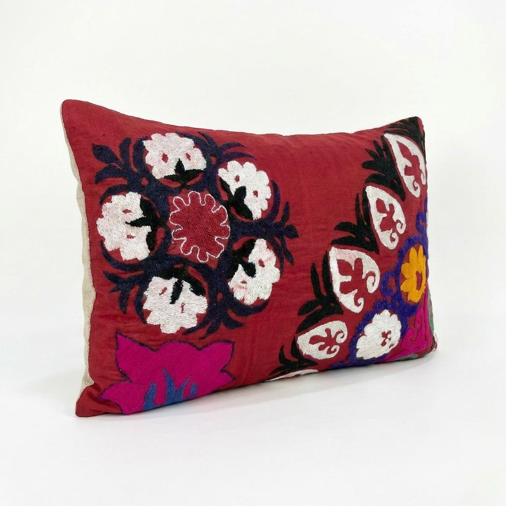 Uzbek Suzani Pillow Cover 20'' x 28''