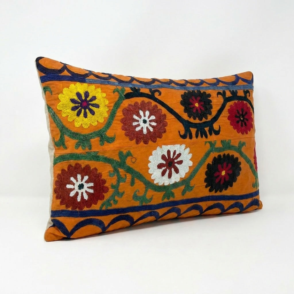 Uzbek Suzani Pillow Cover 18'' x 26''