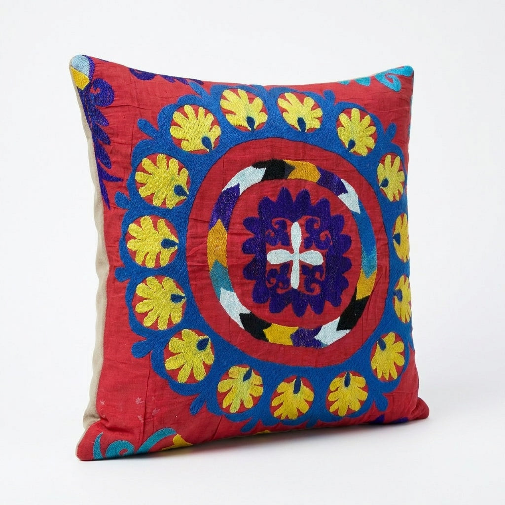 Uzbek Suzani Pillow Cover 19'' x 21''