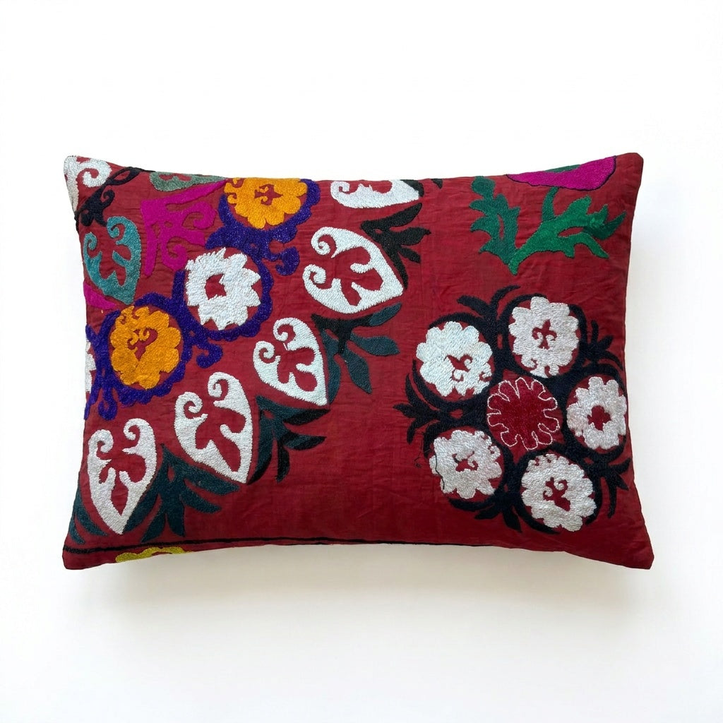 Uzbek Suzani Pillow Cover 20'' x 28''