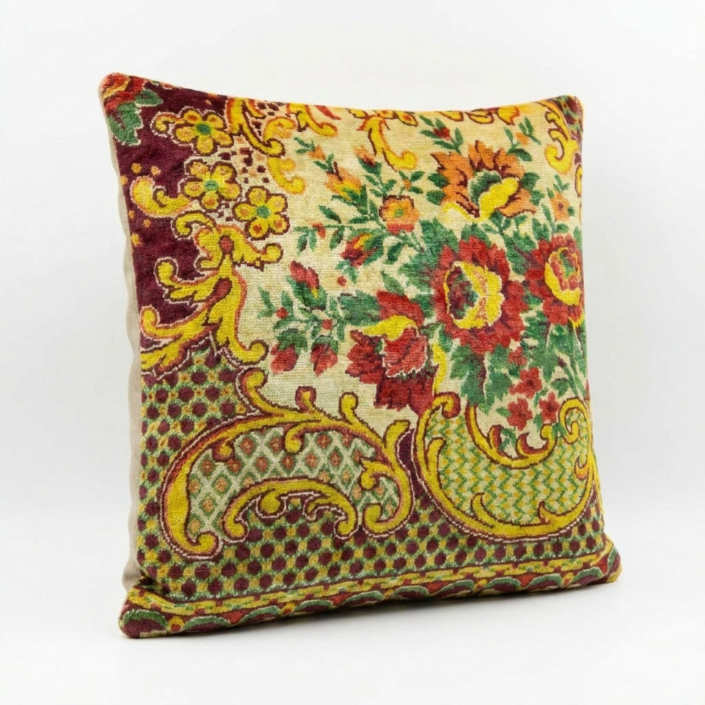 Uzbek Velvet Pillow Cover 19'' x 20''