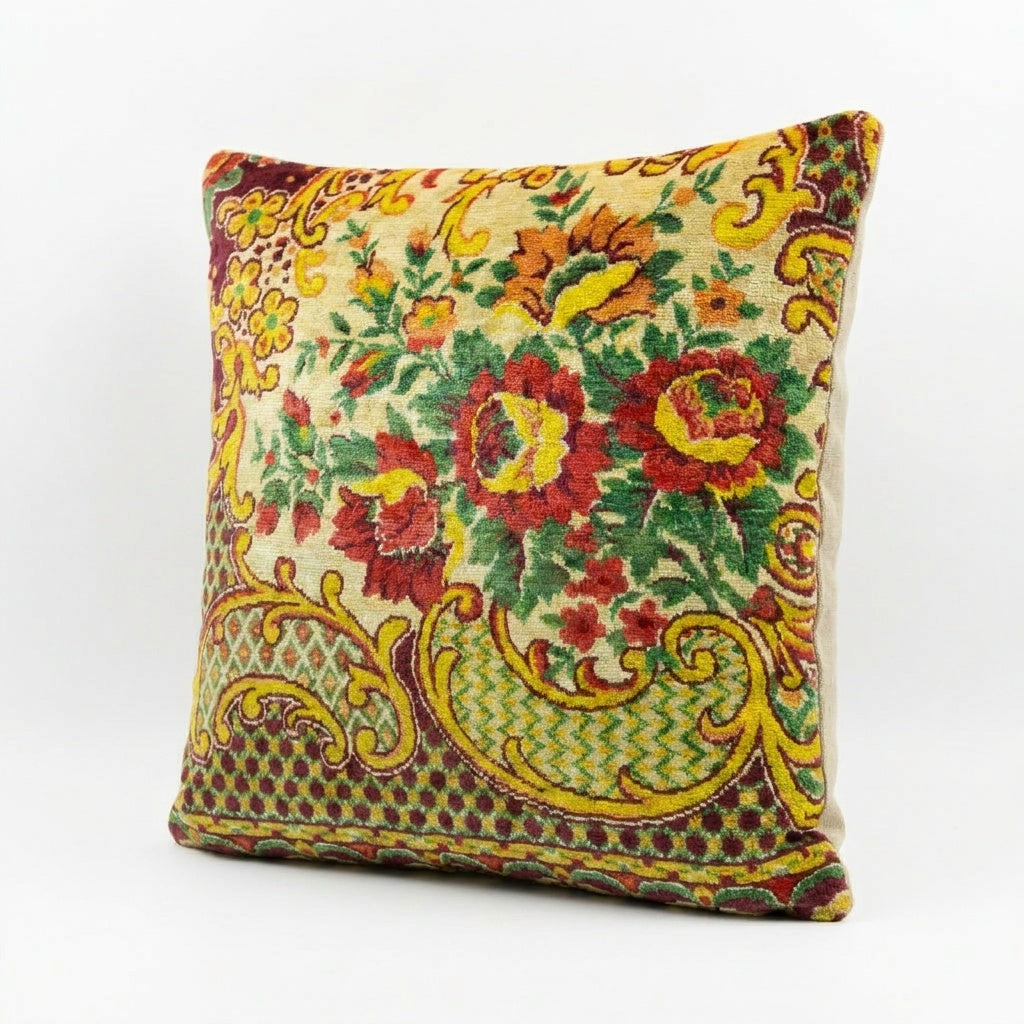 Uzbek Velvet Pillow Cover 19'' x 20''