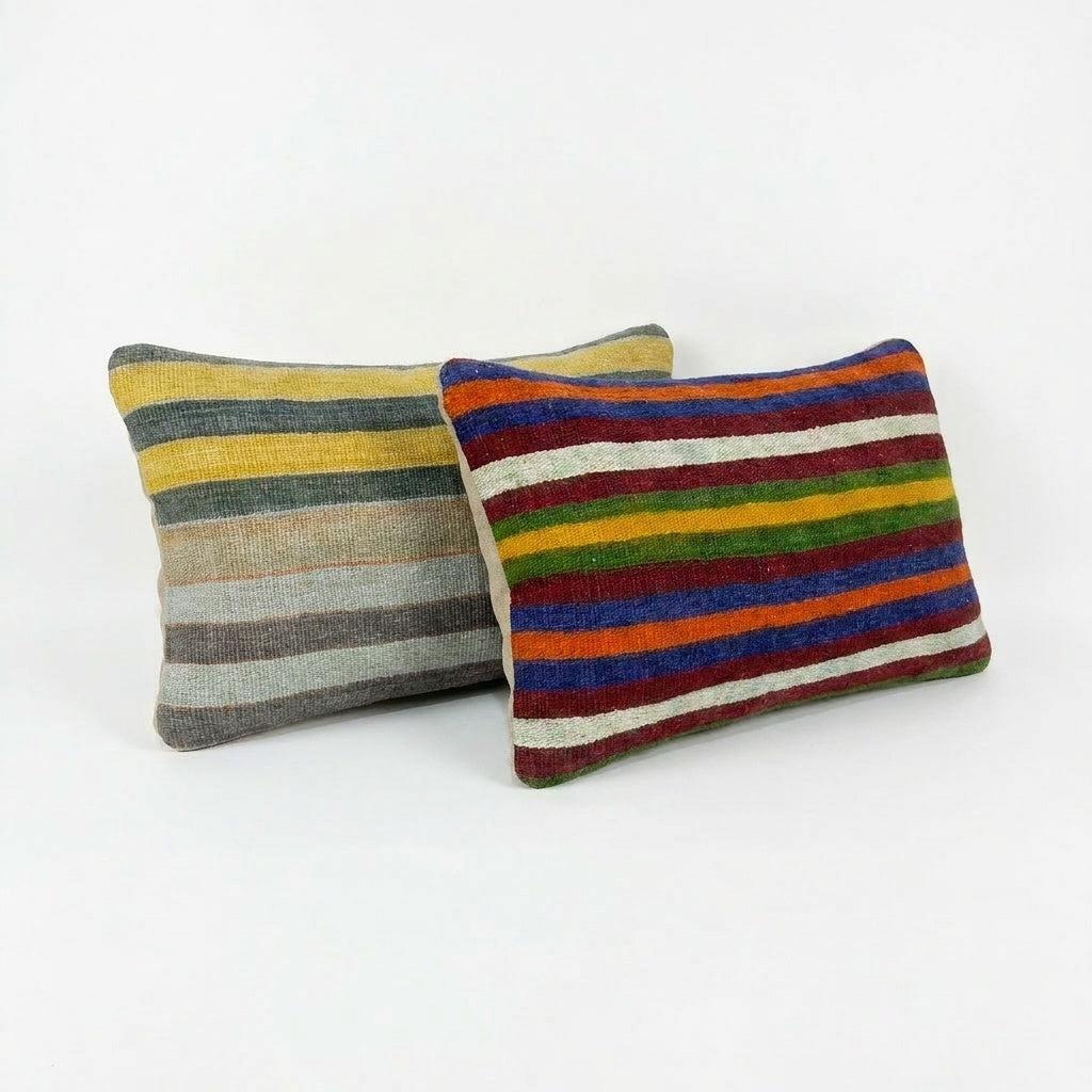 Turkish Kilim Pillow Cover Set of 2 | 16'' x 24''