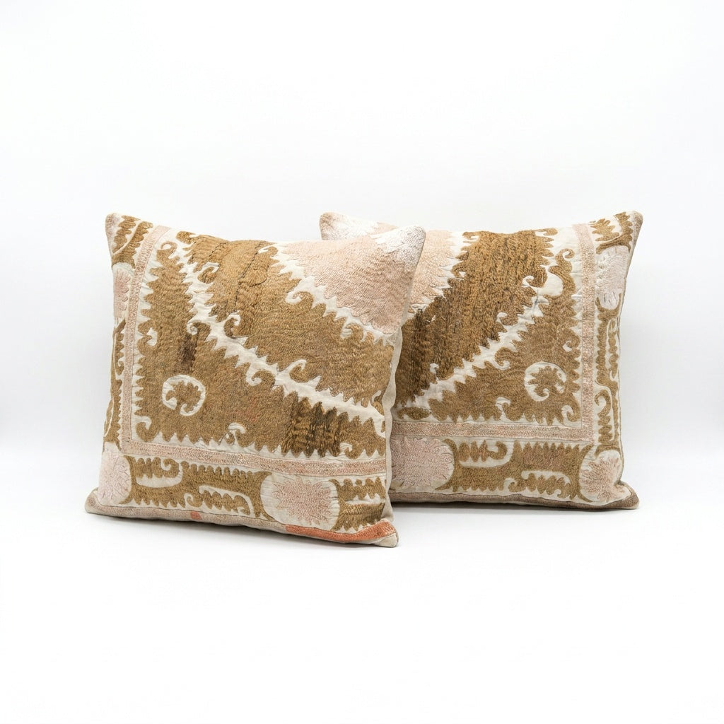 Uzbek Suzani Pillow Cover Set of 2 | 22'' x 25''