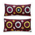 Uzbek Suzani Bedding Pillow Cover Set of 2 | 15'' x 33''
