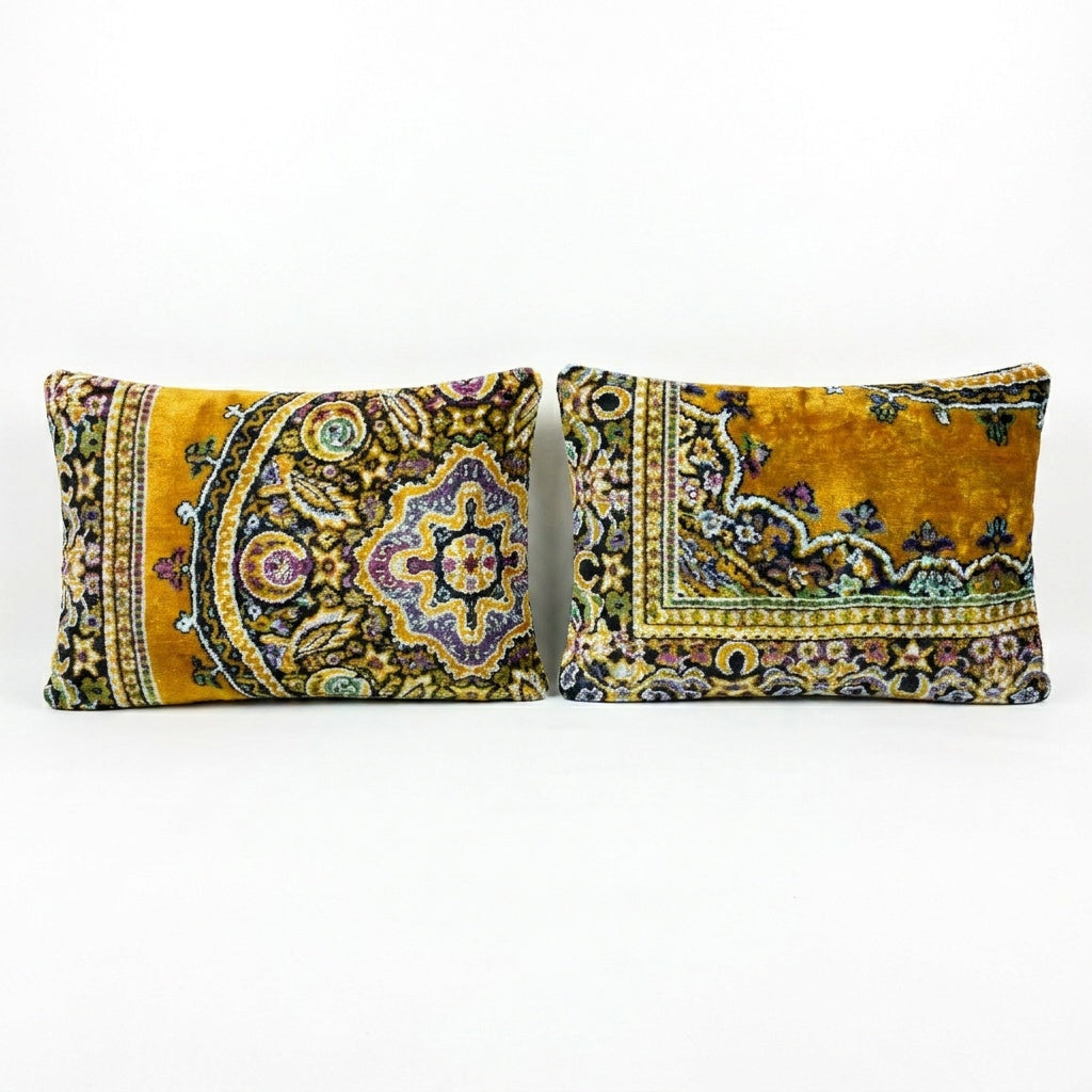 Uzbek Velvet Pillow Cover Set of 2 | 15'' x 24''