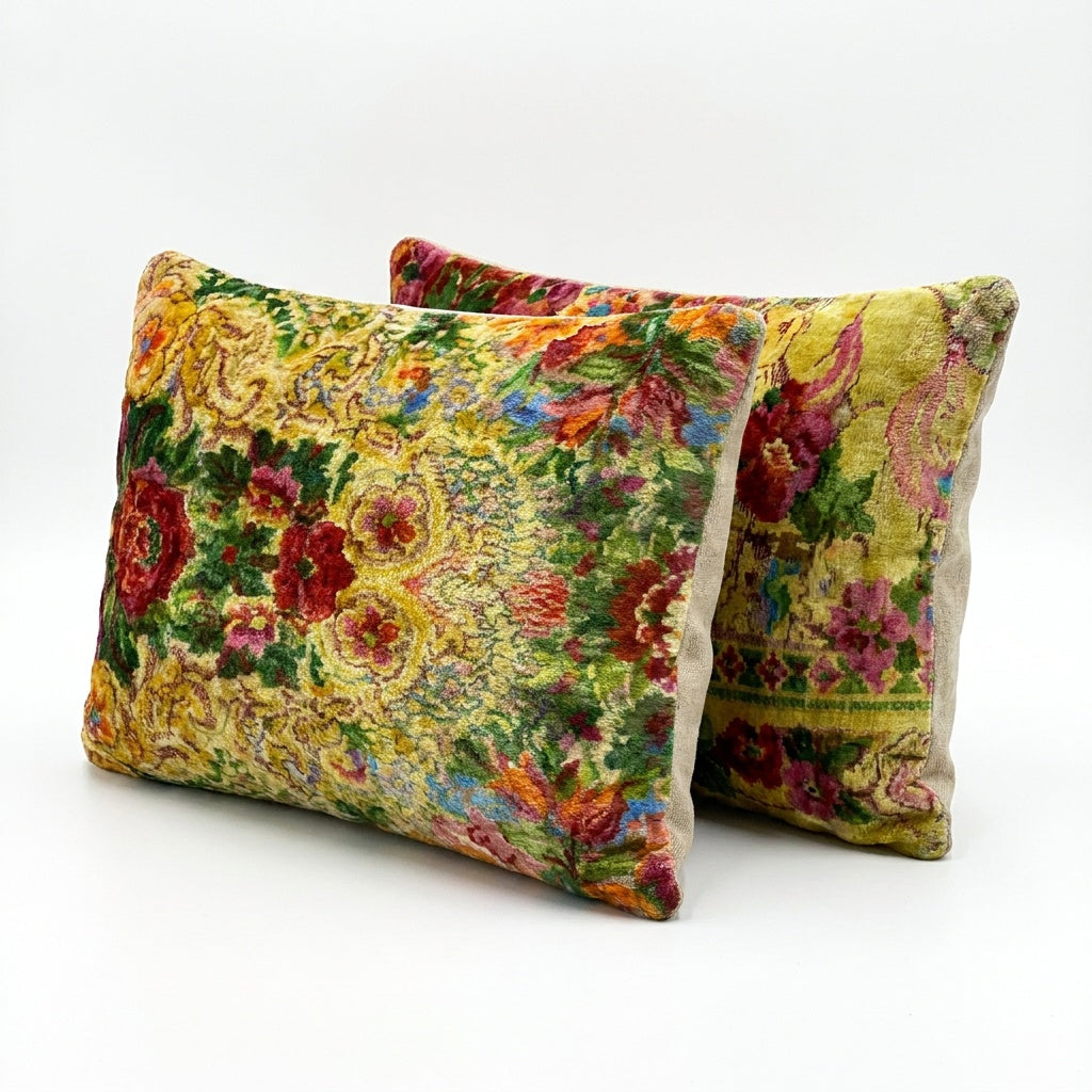 Uzbek Velvet Pillow Cover Set of 2 | 17'' x 24''