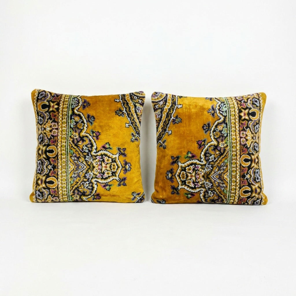 Uzbek Velvet Pillow Cover Set of 2 | 20'' x 20''