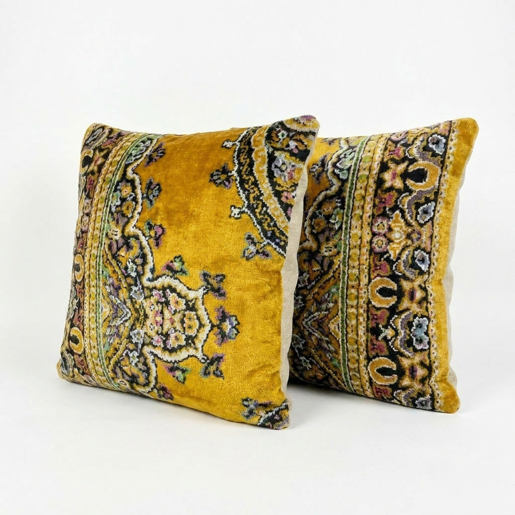 Uzbek Velvet Pillow Cover Set of 2 | 20'' x 20''