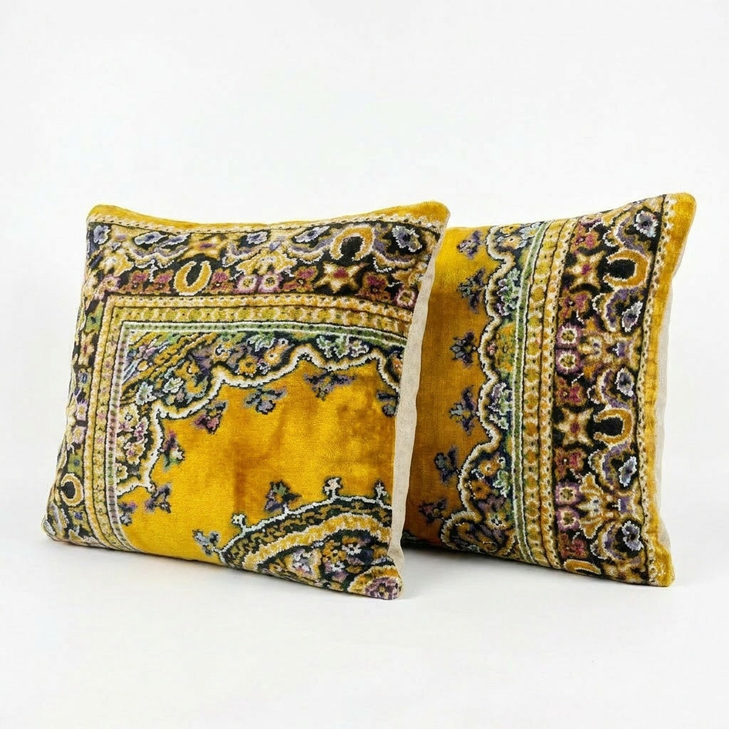 Uzbek Velvet Pillow Cover Set of 2 | 19'' x 19''
