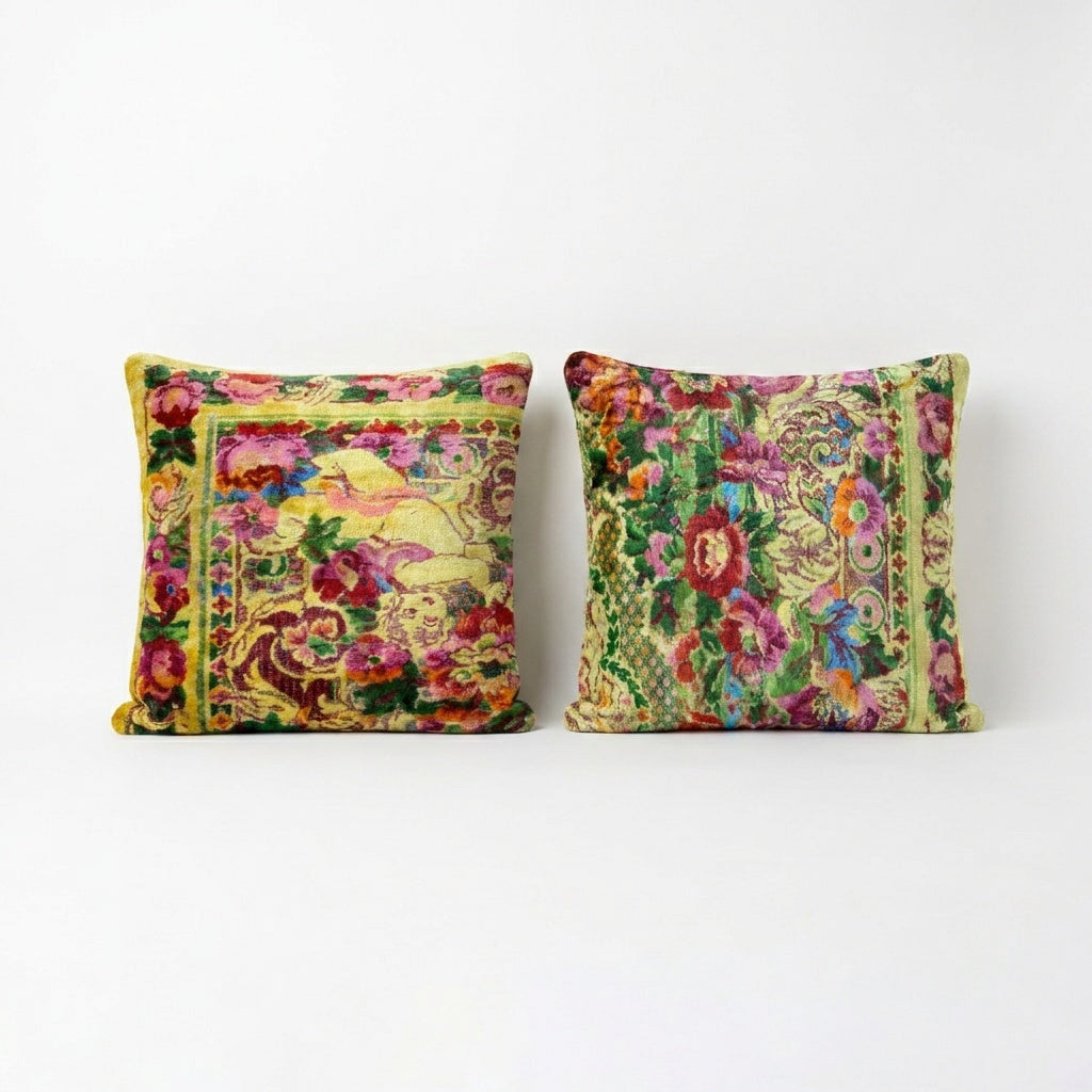 Uzbek Velvet Pillow Cover Set of 2 | 19'' x 20''
