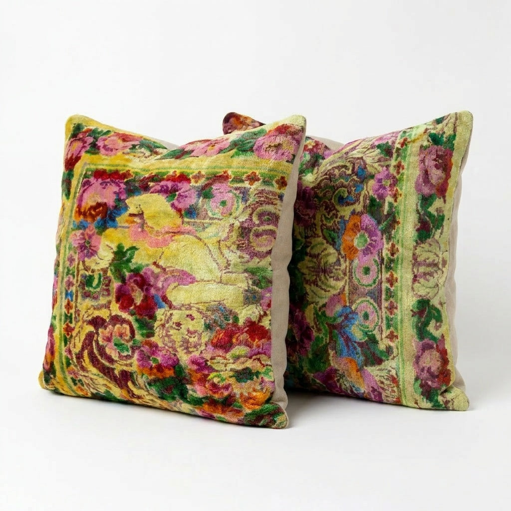 Uzbek Velvet Pillow Cover Set of 2 | 19'' x 20''