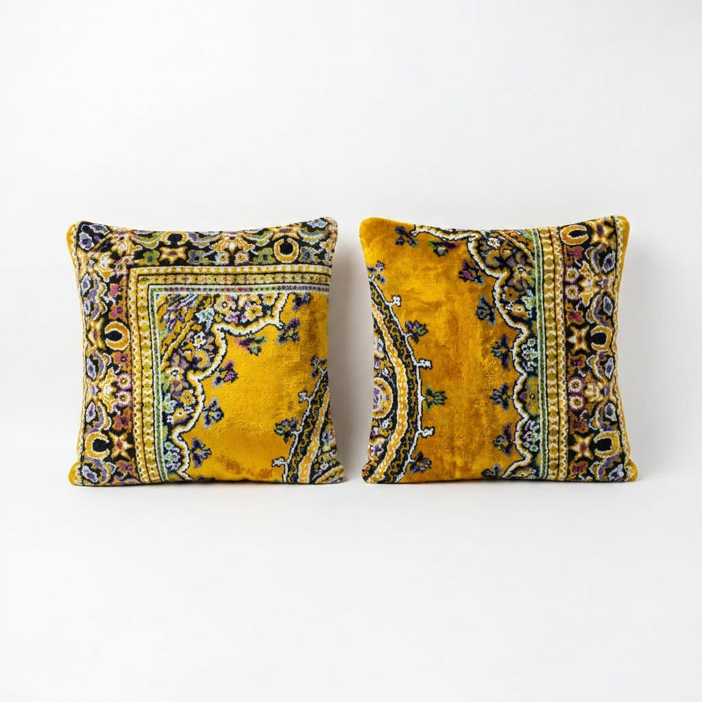 Uzbek Velvet Pillow Cover Set of 2 | 19'' x 20''