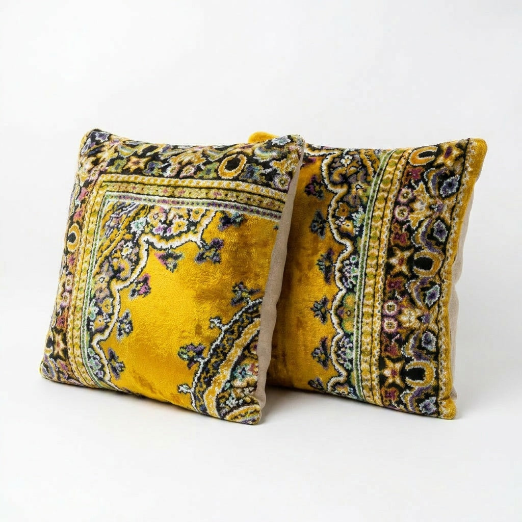 Uzbek Velvet Pillow Cover Set of 2 | 19'' x 20''