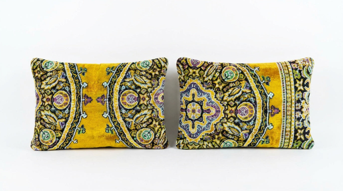 Uzbek Velvet Pillow Cover Set of 2 | 16'' x 24''