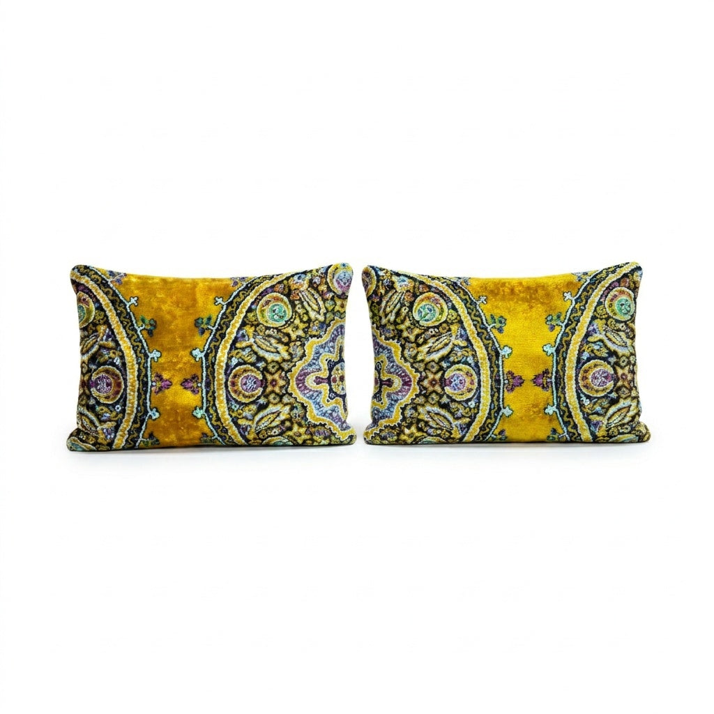 Uzbek Velvet Pillow Cover Set of 2 | 16'' x 24''