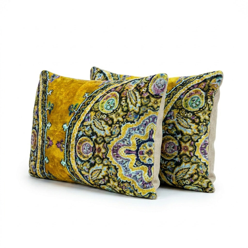Uzbek Velvet Pillow Cover Set of 2 | 16'' x 24''