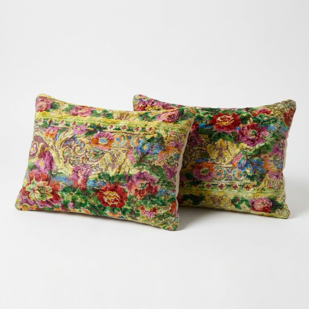 Uzbek Velvet Pillow Cover Set of 2 | 16'' x 24''