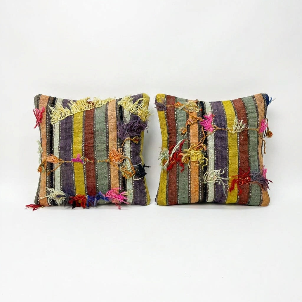 Turkish Kilim Pillow Cover Set of 2 | 24'' x 24''