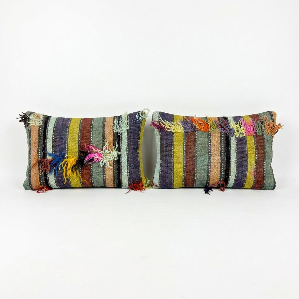 Turkish Kilim Pillow Cover Set of 2 | 16'' x 24''