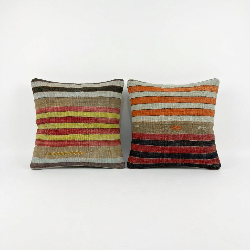 Turkish Kilim Pillow Cover Set of 2 | 24'' x 24''