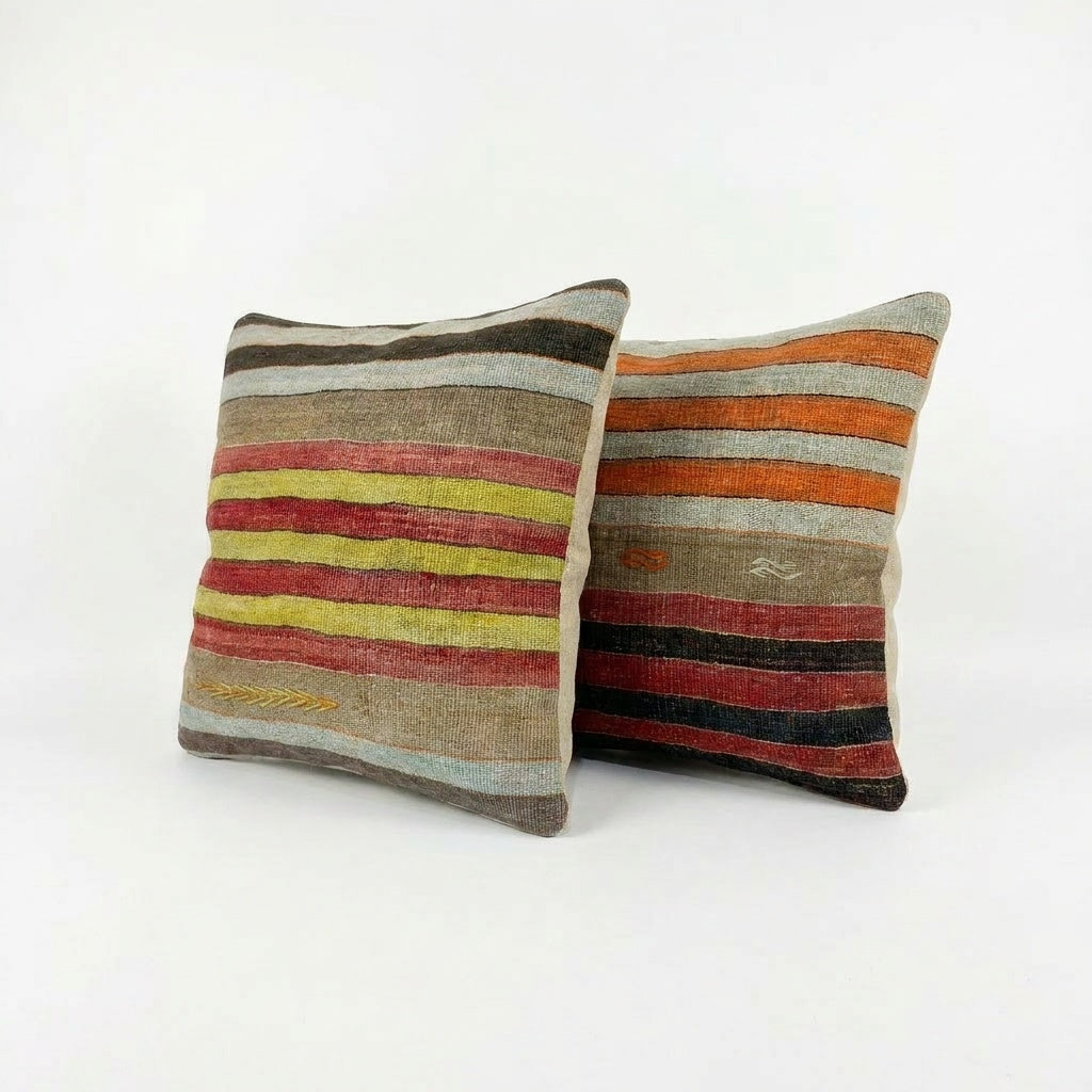 Turkish Kilim Pillow Cover Set of 2 | 24'' x 24''
