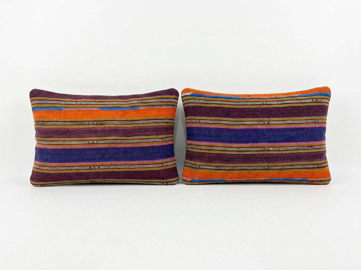 Turkish Kilim Pillow Cover Set of 2 | 16'' x 24''