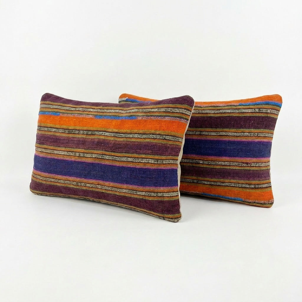 Turkish Kilim Pillow Cover Set of 2 | 16'' x 24''