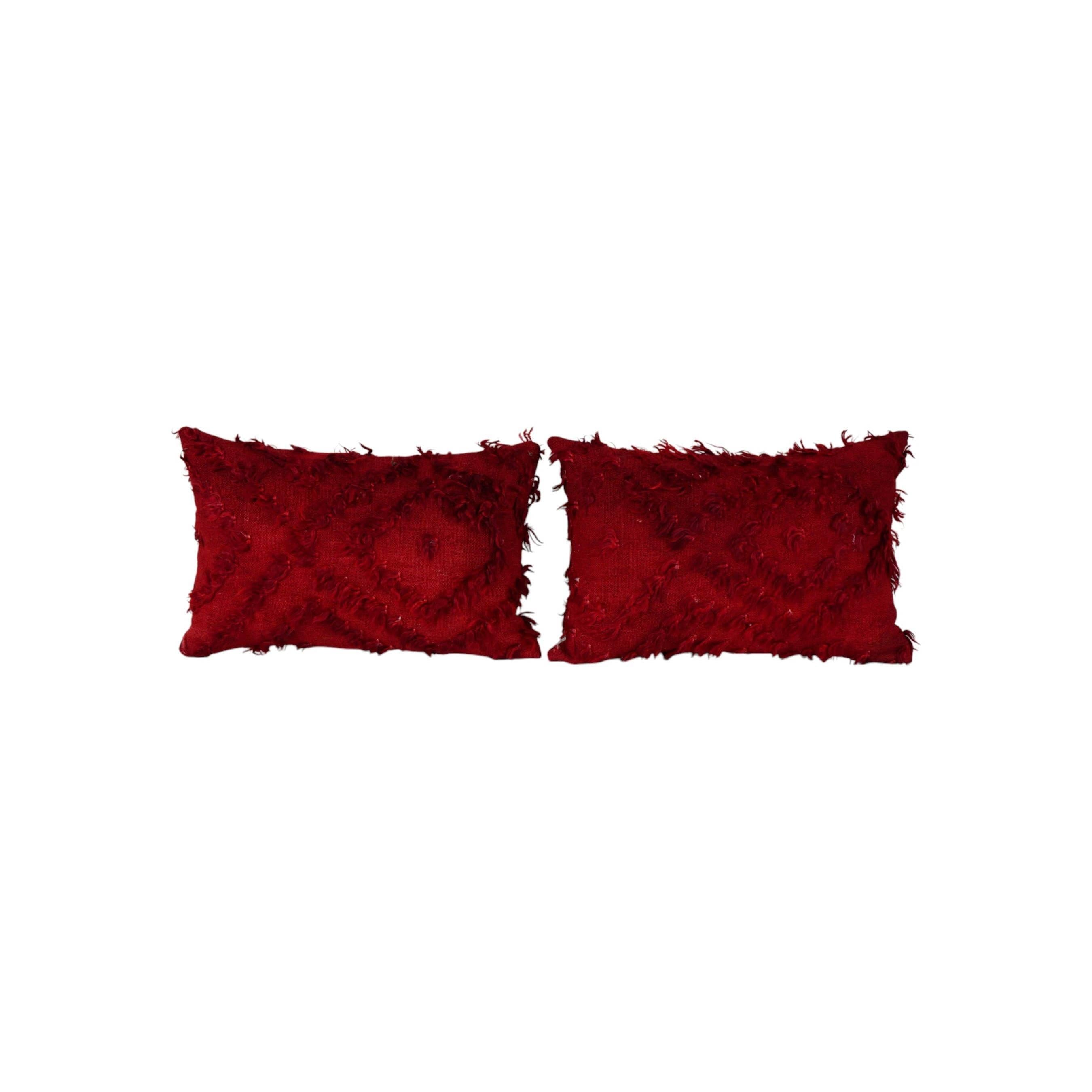 Turkish Shaggy Kilim Pillow Cover Set of 2 | 13'' x 20''