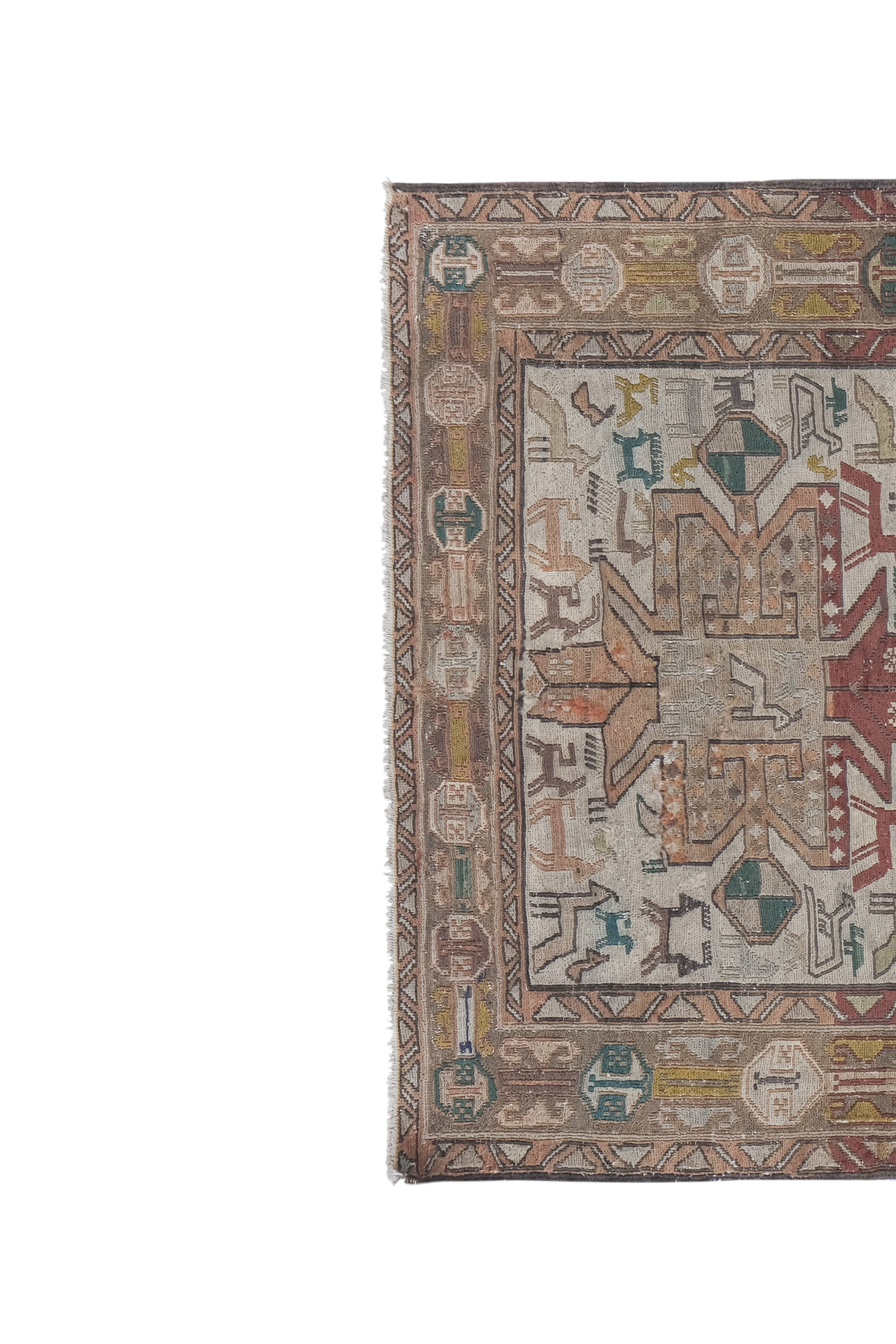 Vintage Turkish Kilim Rug 39'' x 56''