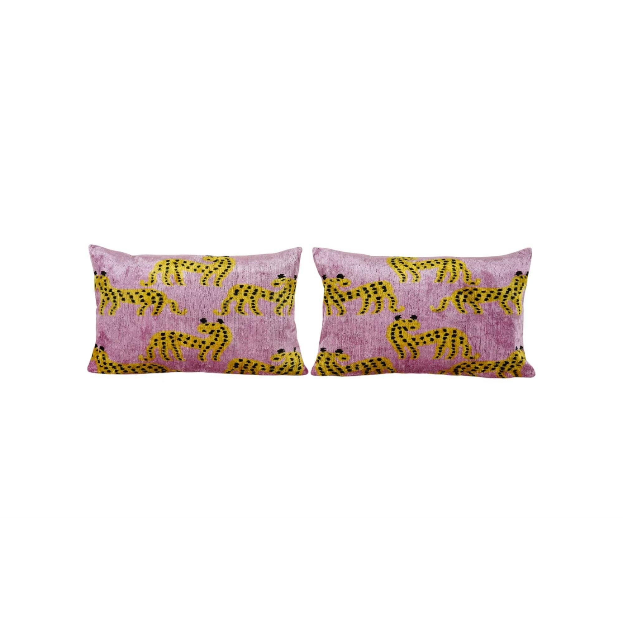 Silk Ikat Velvet Pillow Cover Set of 2 | 16'' x 48''