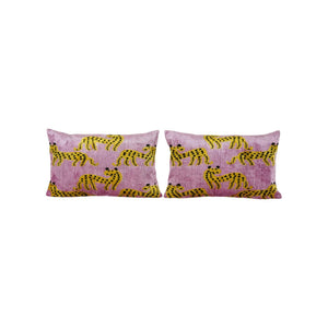 Silk Ikat Velvet Pillow Cover Set of 2 | 16'' x 48''