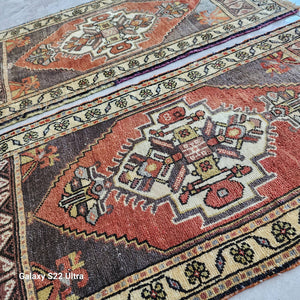 Vintage Turkish Yastik Rug Set of 2 | 1'7'' x 3'1'' & 1'8'' x 3'2''