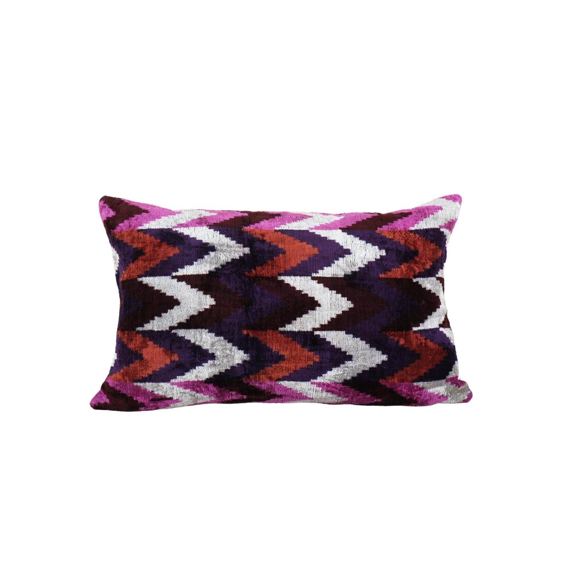 Silk Ikat Velvet Pillow Cover | 16'' x 24''