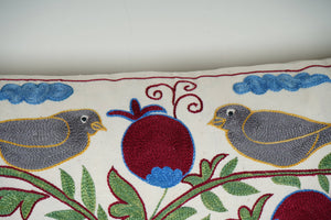 Bird Suzani Bedding Pillow Cover | 17'' x 33''