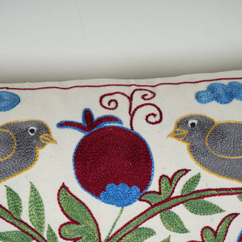 Bird Suzani Bedding Pillow Cover | 17'' x 33''