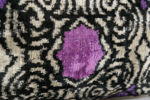 Silk Ikat Velvet Pillow Cover | 16'' x 22''
