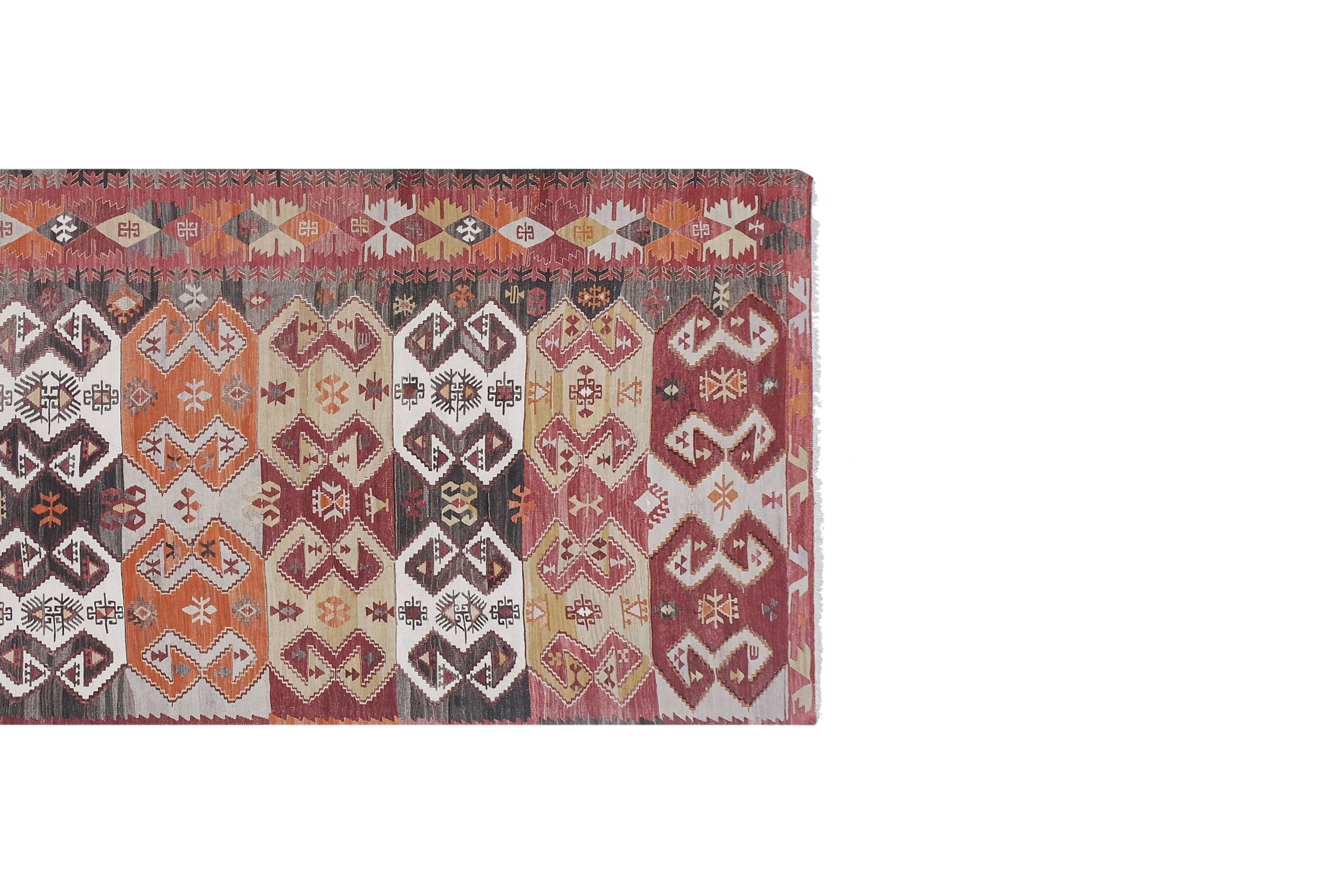 Vintage Turkish Kilim Rug 4'11'' x 14'5''
